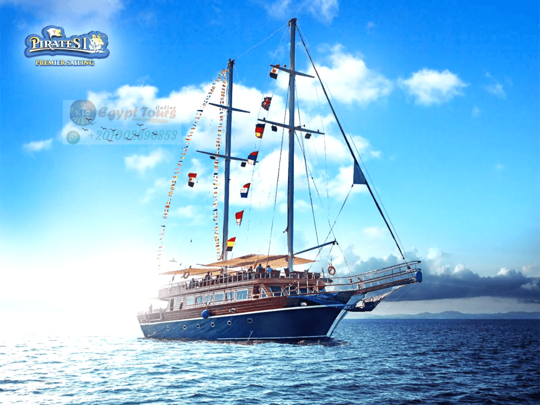Pirates Sailing Boat Tour to Orange Bay Island with Seafood Lunch in Hurghada