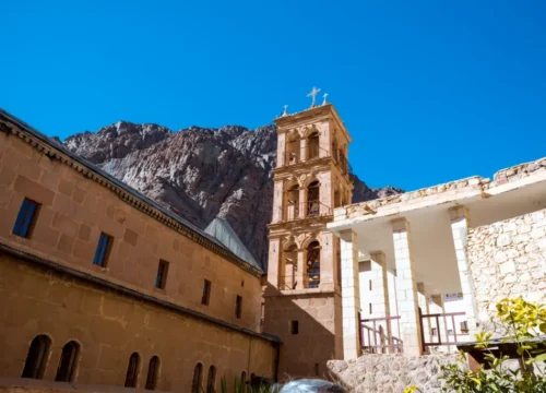 The Monastery of Saint Catherine and Dahab from Sharm El Sheikh.
