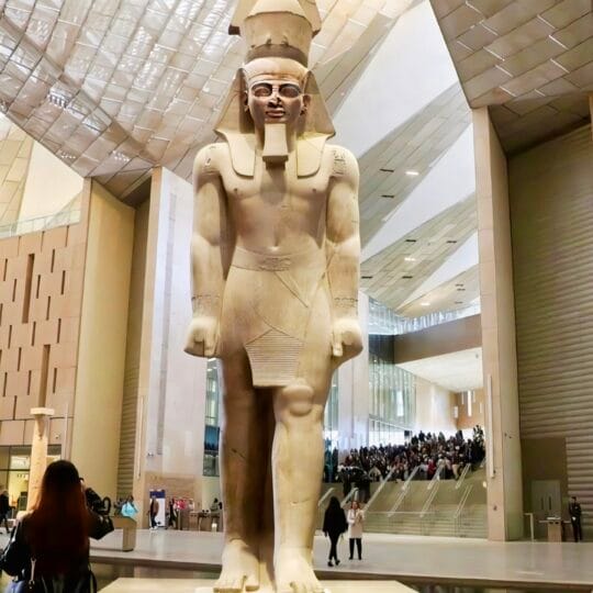 Cairo Day Trip by Big Bus with New Grand Egyptian Museum, Giza Pyramids, Sphinx, Lunch & Nile Cruise Included