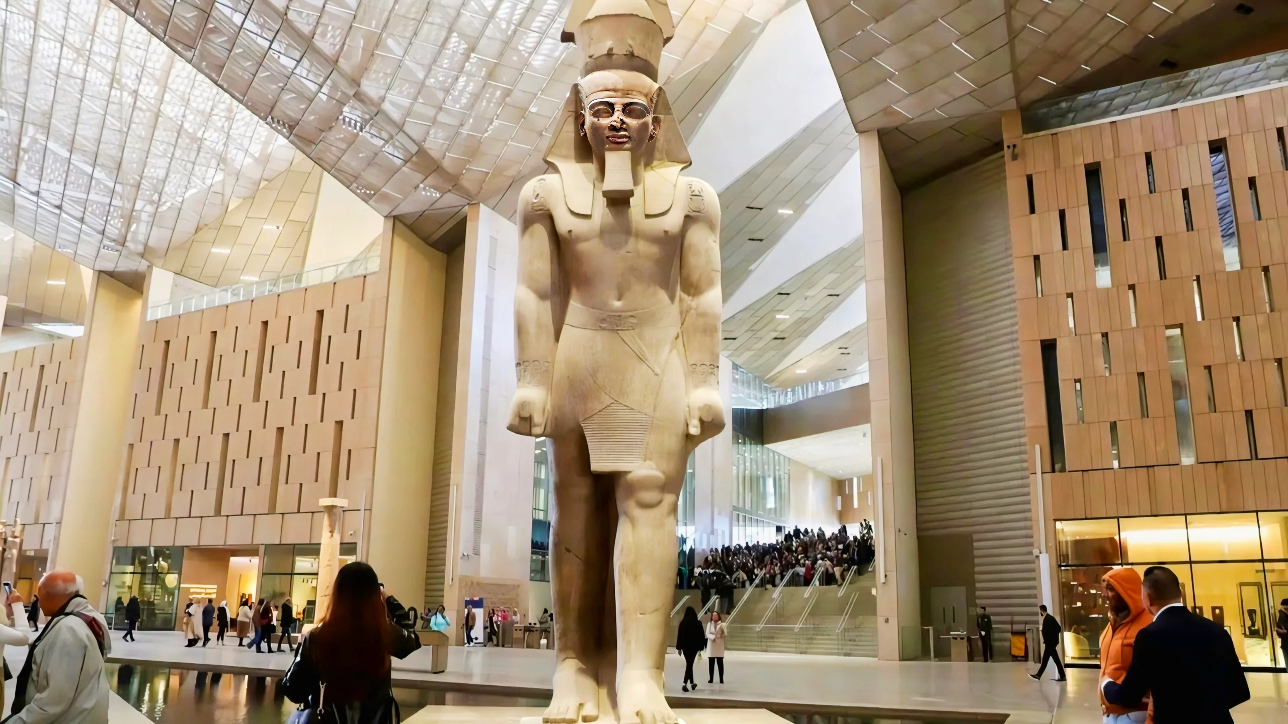 Cairo Day Trip by Big Bus with New Grand Egyptian Museum, Giza Pyramids, Sphinx, Lunch & Nile Cruise Included